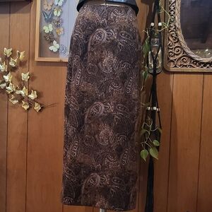 Paisley Brown Skirt Size 8